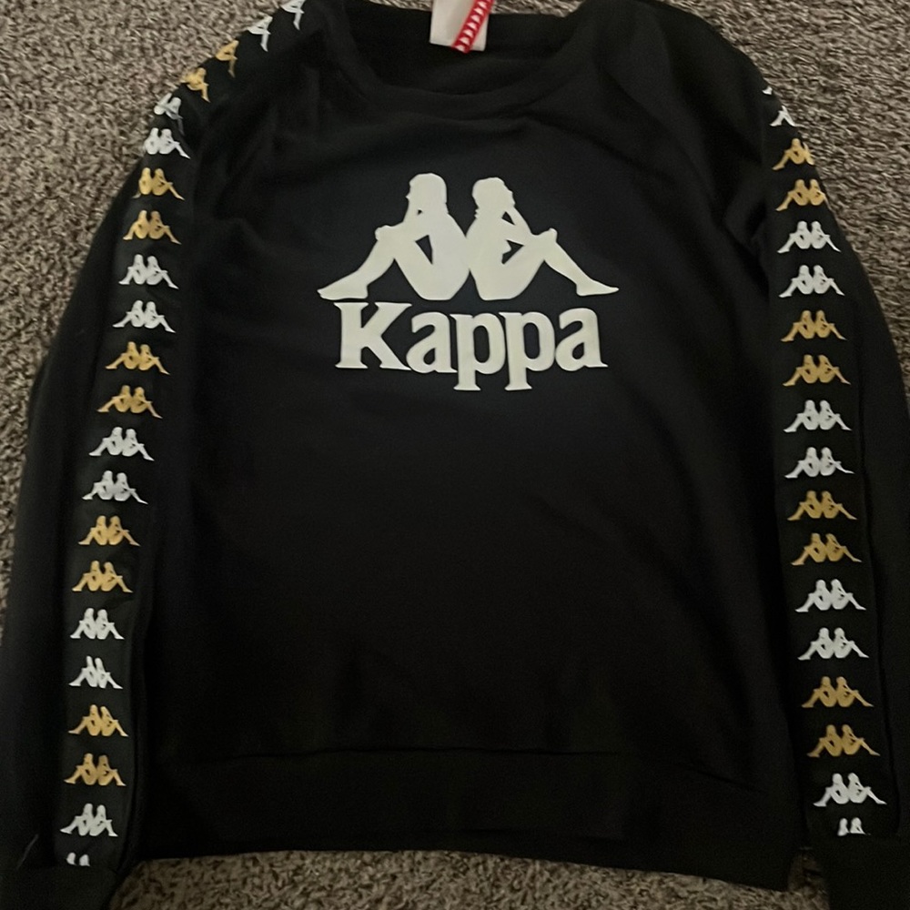 Black and gold kappa crewneck